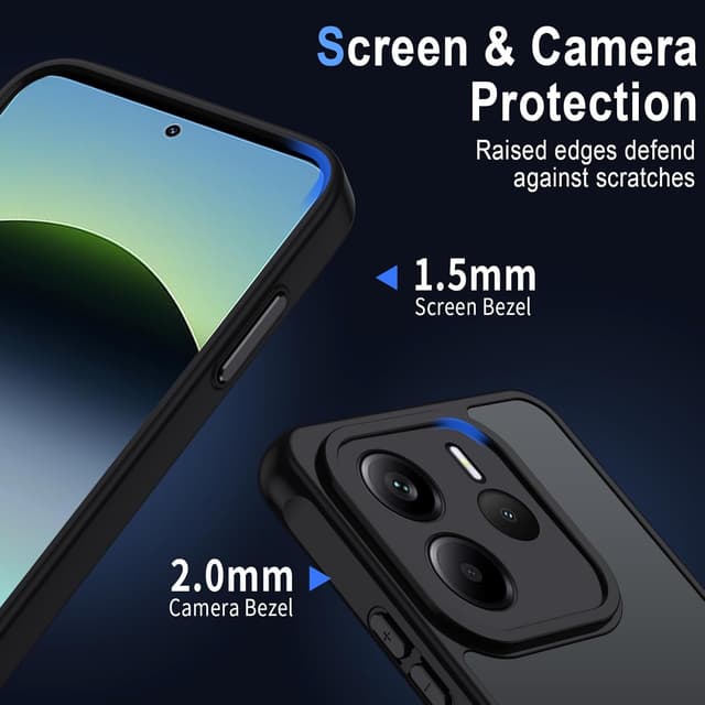 Detalle de Coque XTCASE pour Xiaomi Redmi Note 14 4G magnétique compatible MagSafe – noir, dos mat translucide