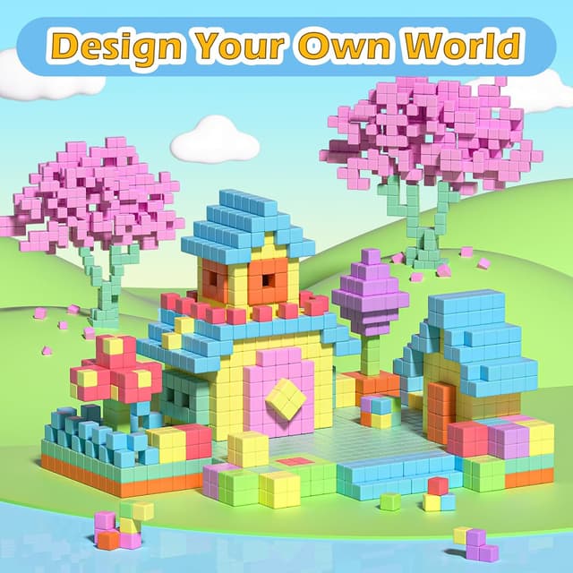 Detalle 2 de Apluses Magnetische Bausteine 42-teilig – Montessori Magnetwürfel ab 3 Jahren mit Tragetasche