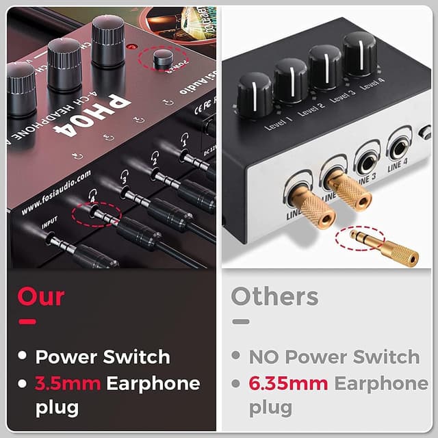 Detalle 2 de Fosi Audio PH04 Amplificateur casque 4 canaux