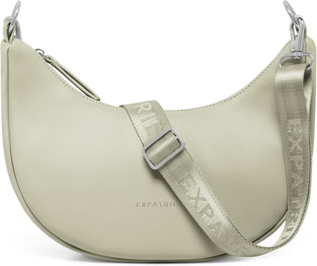Detalle de Expatrié Lea Small borsa a mezzaluna in poliuretano vegano idrorepellente