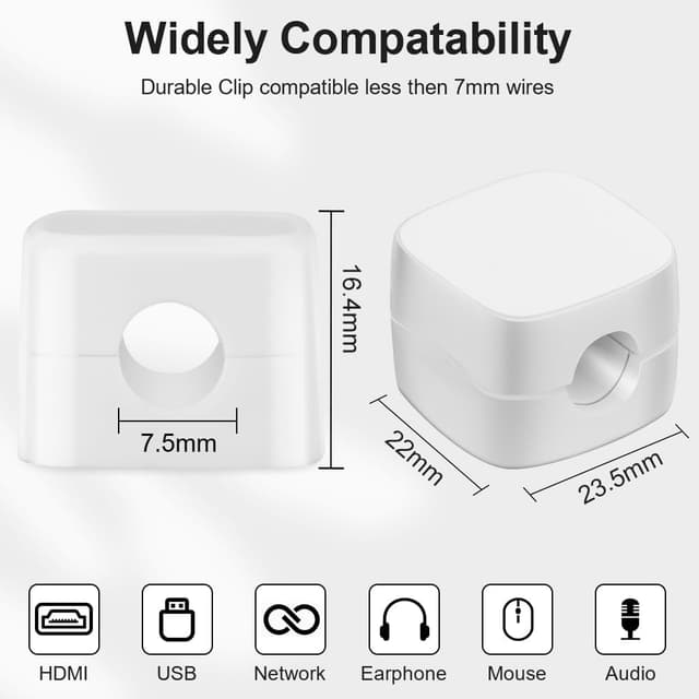 Detalle 2 de URAQT Clips organisateur de câbles 7 mm