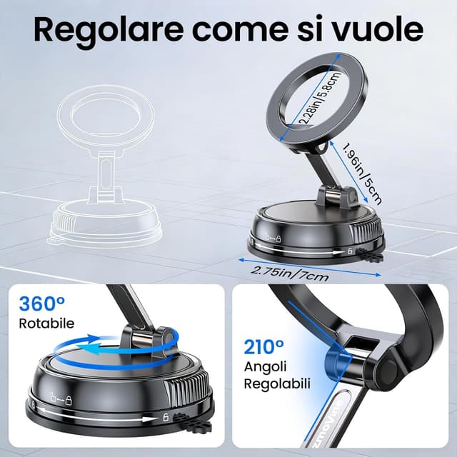 Thumbnail 6 de GizmoVine Porta cellulare auto magnetico 35 kg