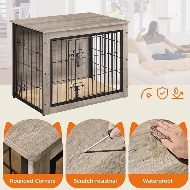 Thumbnail 4 de Yaheetech Indoor Dog Crate End Table 80.5×55.5×63.5 cm