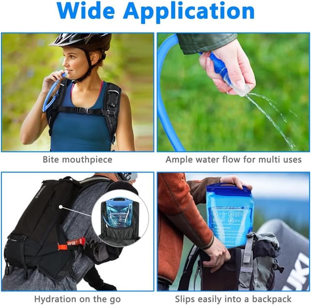 Detalle 2 de flintronic 2L BPA-free Hydration Bladder with insulated tube (leak-proof replacement reservoir)