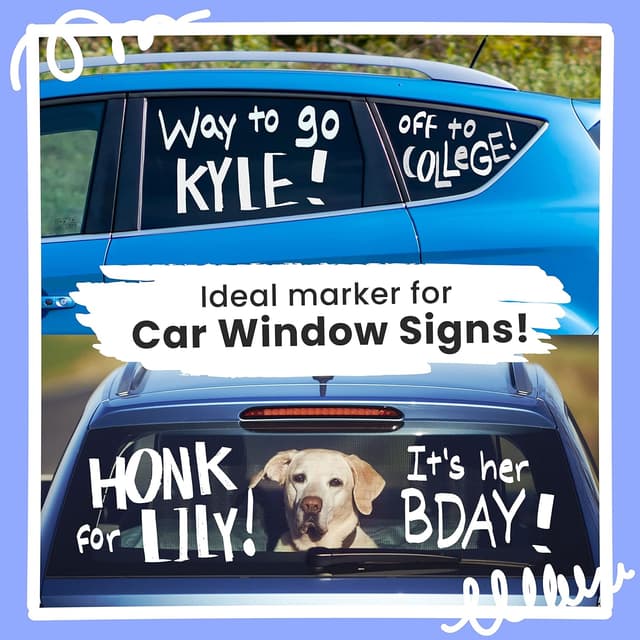 Detalle de Chalkola Kreidestifte Weiß (4 Kreidemarker) mit 15-mm-Spitze – abwaschbar für Fenster, Tafel & Tafelfolie