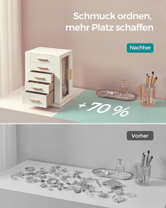 Thumbnail 6 de SONGMICS GISELLA Schmuckkästchen 360° Drehbar