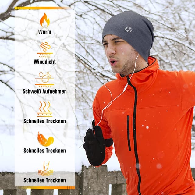 Detalle 2 de HASAGEI Gorro térmico para correr talla única