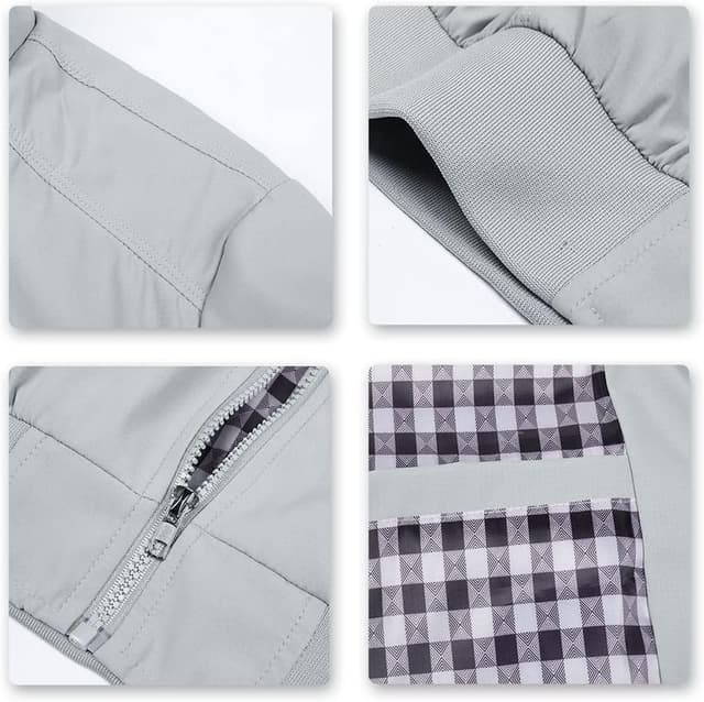 Detalle de YOUTHUP Blouson homme léger zippé à col montant, style bomber décontracté