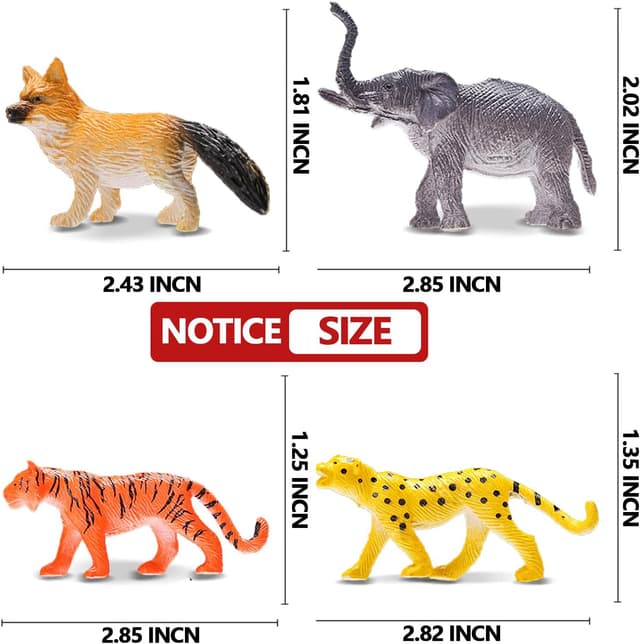 Detalle de 54-Piece Mini Jungle Animals Figure Set (Plastic Wild Animals Toys) for Kids Toddlers