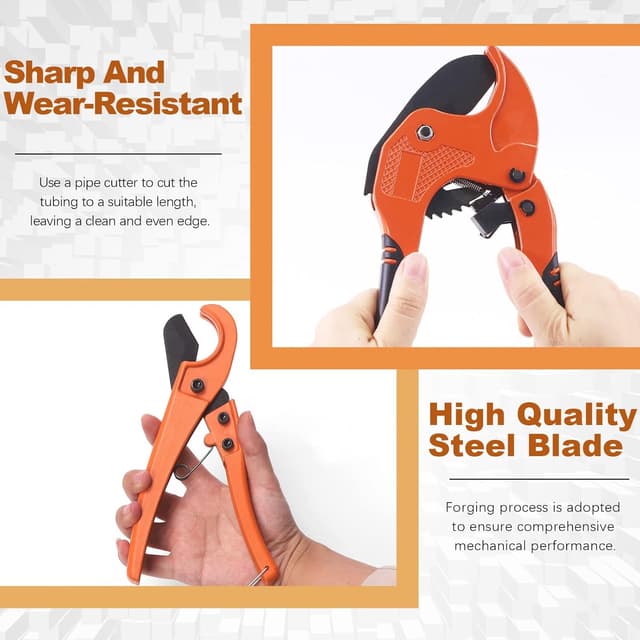 Detalle de Tanstic 2-piece ratchet PVC pipe cutter & PEX straight cut cutter set (1-5/8" & 1-3/8" max opening)