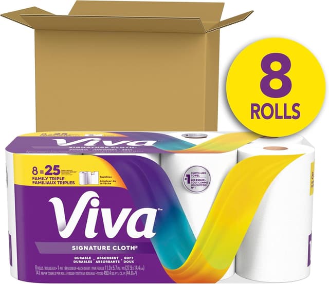 Detalle 2 de Viva Signature Cloth Paper Towels, 8 Triple Rolls