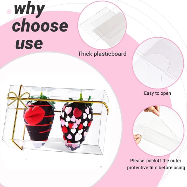 Thumbnail 2 de JCXGRVC 100 Pcs Clear Small Bakery Boxes 2.5"