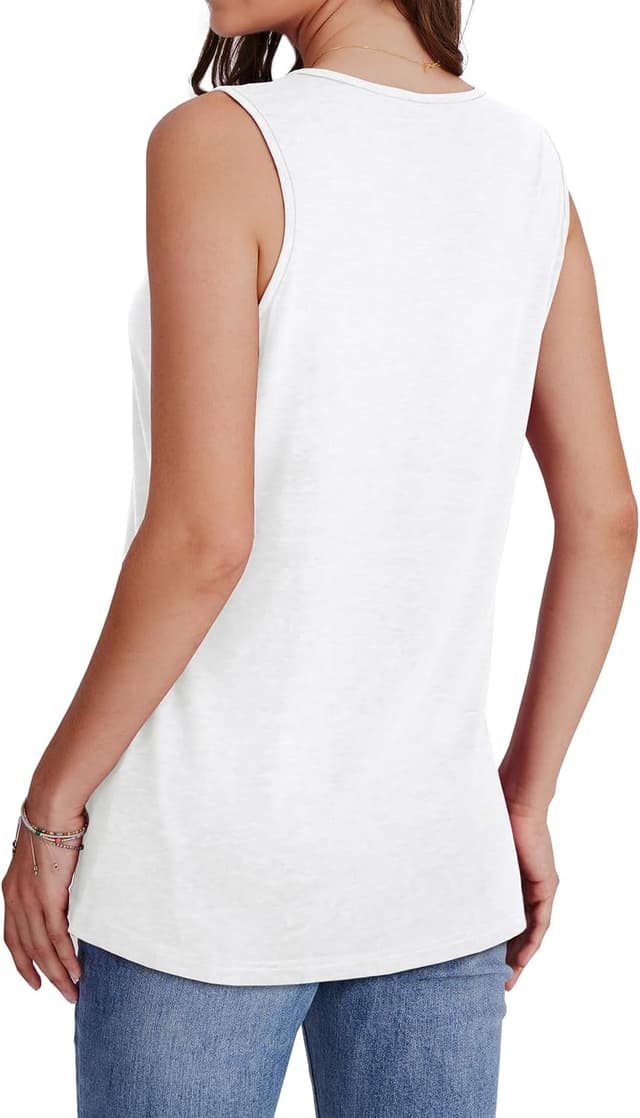 Detalle 2 de WIHOLL Women’s V-Neck Sleeveless Tank Top (Loose Fit) for Summer