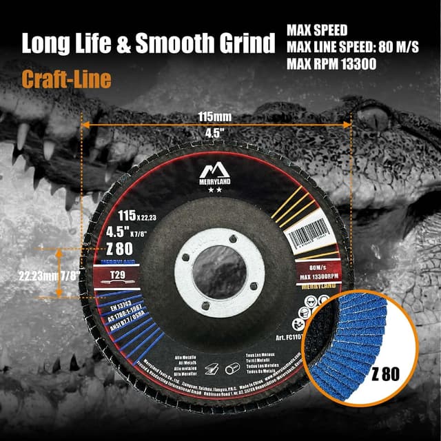 Thumbnail 1 de Merryland 4.5-inch Flap Disc 80 Grit