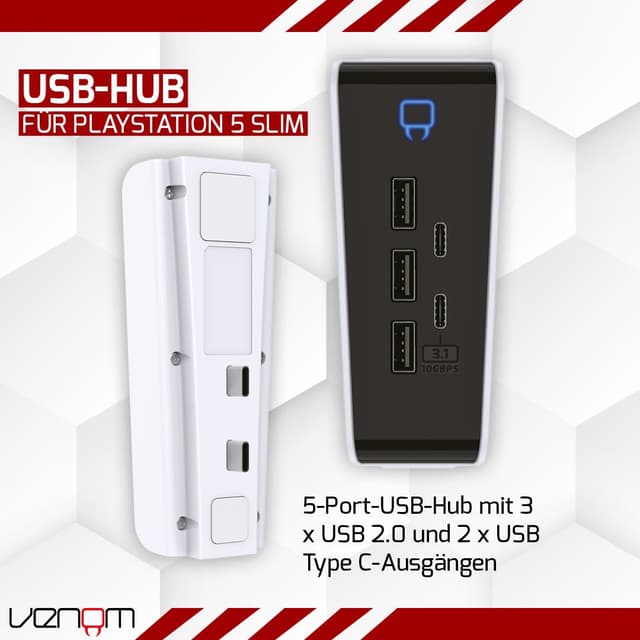 Detalle 2 de PS5 Slim USB-Hub mit 5 Ports