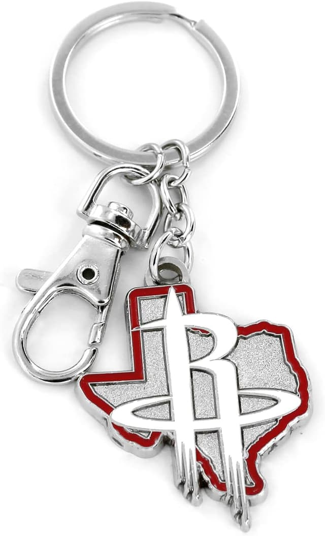 Detalle de NBA Heavyweight Home State Design Keychain — Durable Metal Clip & Split Ring for Keys, Bags, and Purses