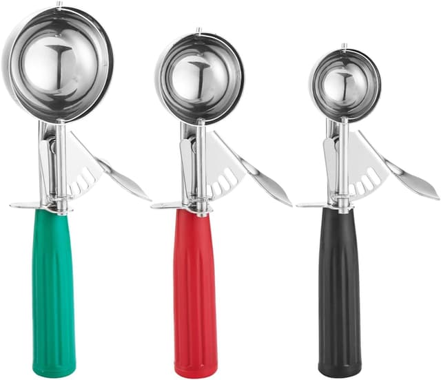 Detalle de Saebye Cookie Scoop Set (18/8 Stainless Steel) – 3 Size Disher for Cookies, Cupcakes & Ice Cream