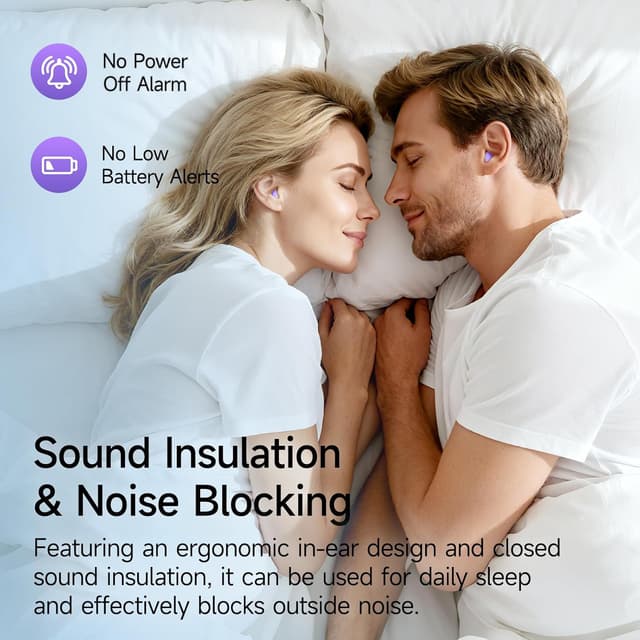 Detalle de Sunvito Sleep Headphones Wireless (Purple) – mini Bluetooth 5.4 sleep earphones for side sleeping