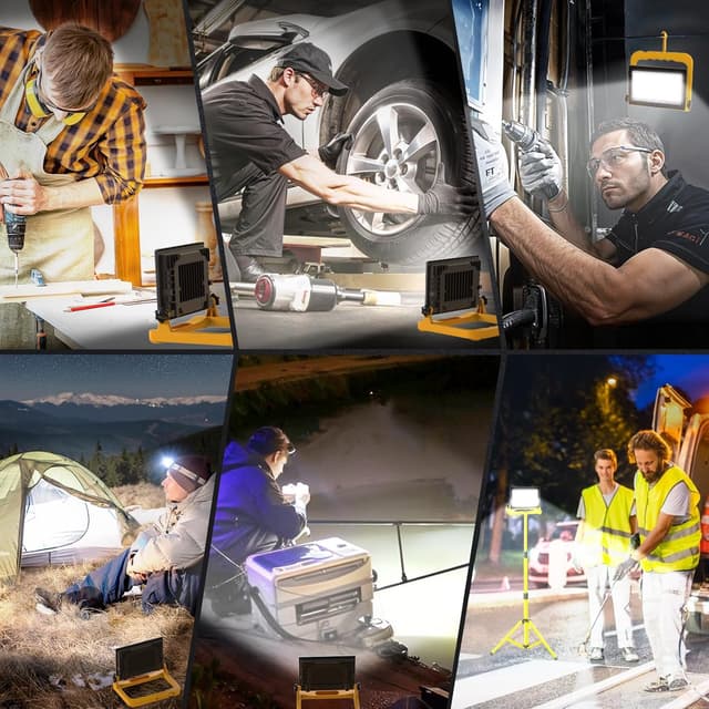 Thumbnail 6 de T-SUN Projecteur LED Chantier 60W 6000K IP66 portable à 3 modes