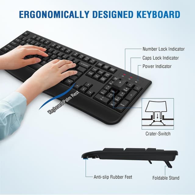 Detalle 2 de Wireless Keyboard and Mouse Combo 2.4GHz ⌨