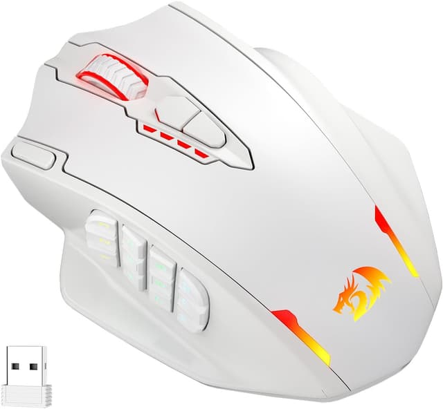 Detalle de Redragon M913 Impact Elite Wireless Gaming Mouse (dual mode, 16.8M RGB, 45 hr battery, Pixart 3335)