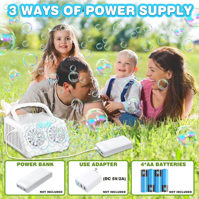 Detalle de Pigipigi Kids Macchina Bolle di Sapone automatica con 2 velocità (22.000+ bolle/min) per giochi da esterno