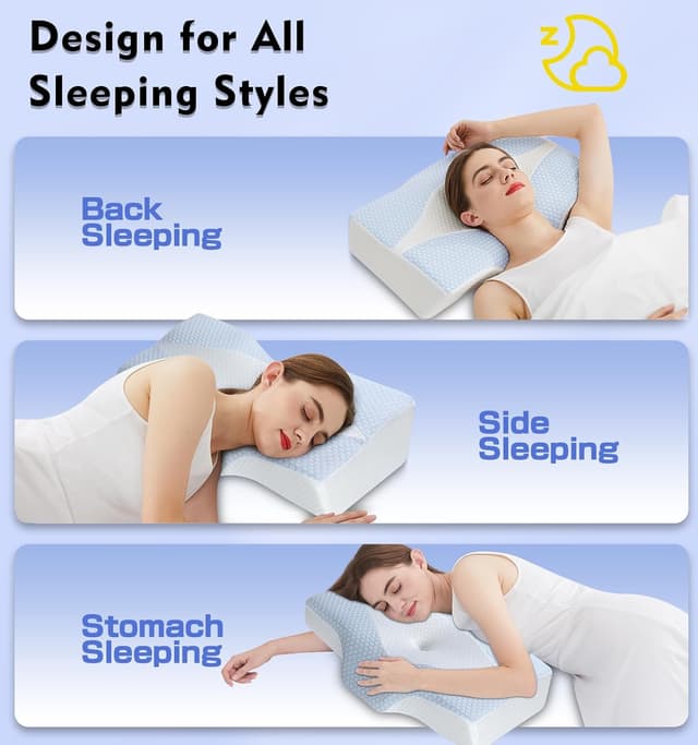 Detalle 2 de Ergonomic Cervical Memory Foam Neck Support Pillow 5X