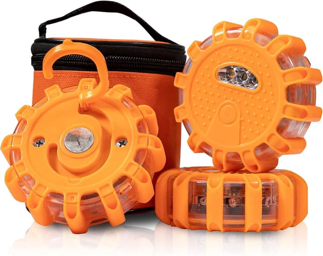 Detalle de Kitgo 3 Pack LED Road Flares Flashlight Emergency Safety Warning Light Kit