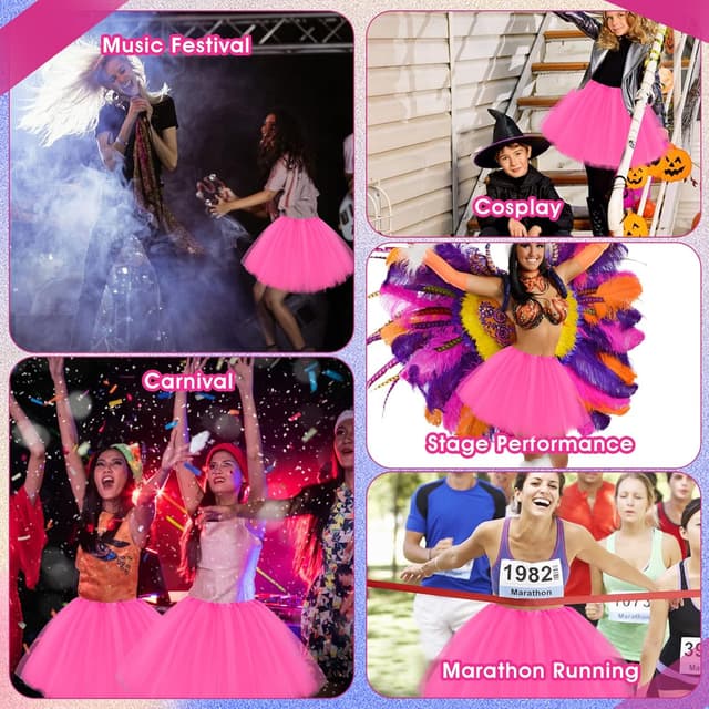 Detalle 2 de Jupe tutu en tulle à 3 couches pour femme