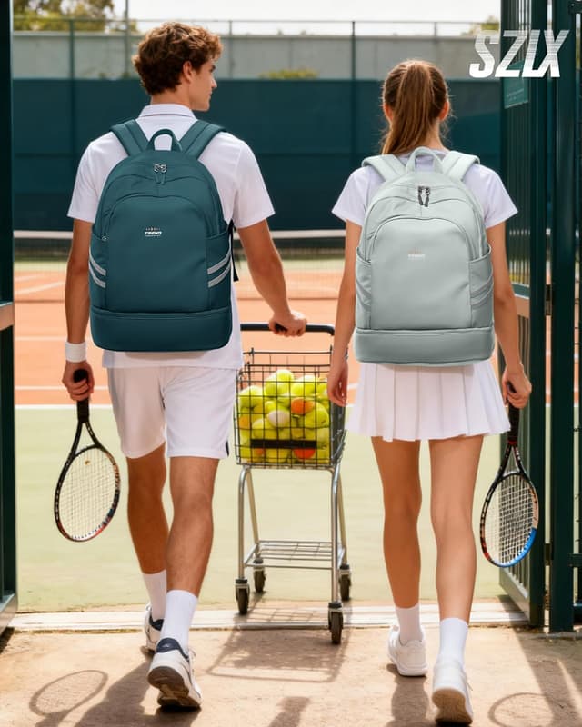 Detalle de SZLX Sportrucksack für Frauen mit Schuhfach und Nassetasche – faltbarer Reise- und Laptop-Rucksack