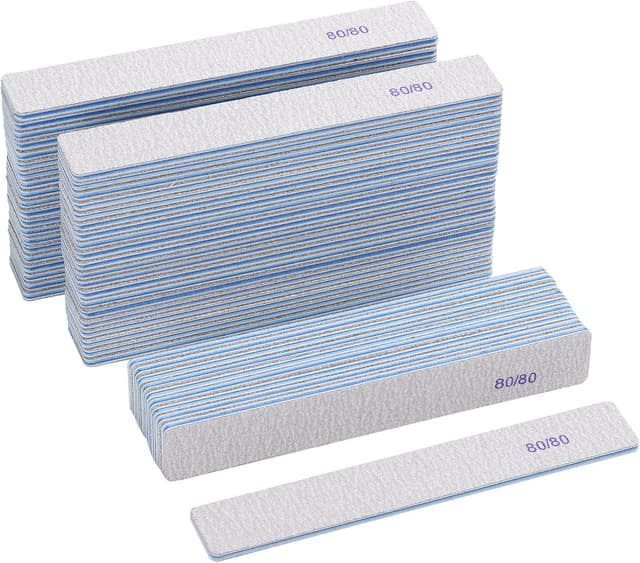 Detalle de 50-Count Rectangle Nail Files for Acrylic Nails (80 Grit) — Reusable Emery Boards