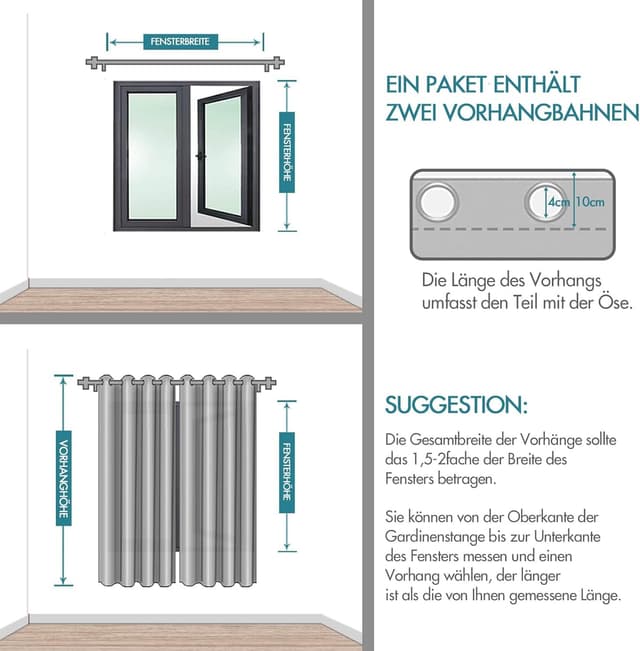 Thumbnail 6 de MIULEE Verdunklungsvorhänge 225 cm 🪟