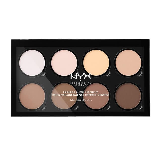 Detalle de NYX Professional Makeup Highlight & Contour Pro Palette – Puder-Konturenkit mit matten & perlmuttfarbenen Tönen