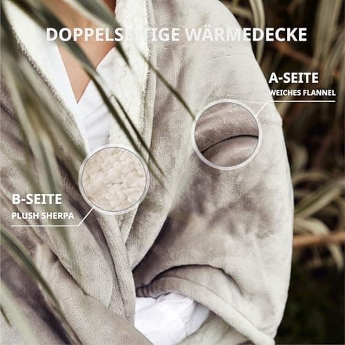 Thumbnail 4 de GOTCOZY Manta Eléctrica Grande 130x180 cm - Manta Térmica Suave y Sedosa con 6 Niveles de Calor y Temporizador de Apagado Automático 10 Horas, para Hogar y Oficina, Lavable a Máquina (Gris)