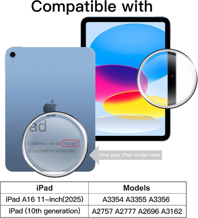 Detalle de JETech Protection d’écran en verre trempé pour iPad A16 (11e/10e génération) – Lot de 2, HD clair