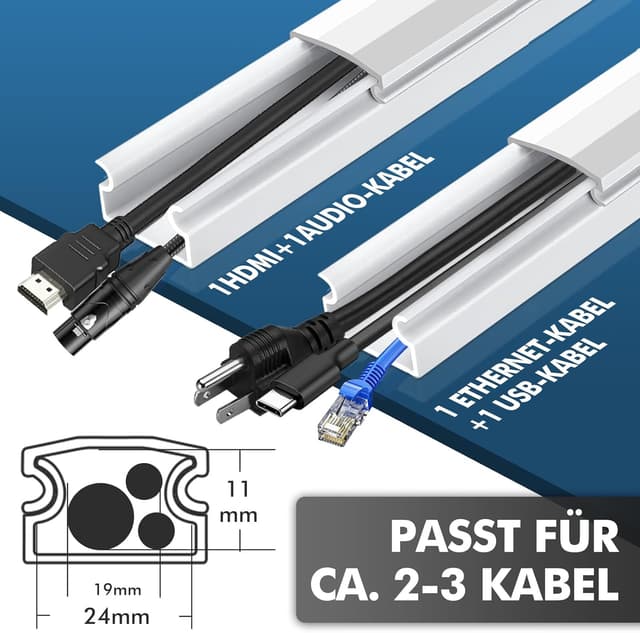 Thumbnail 1 de shinfly 2,4 m Kabelkanal Weiß 25mm x 13mm