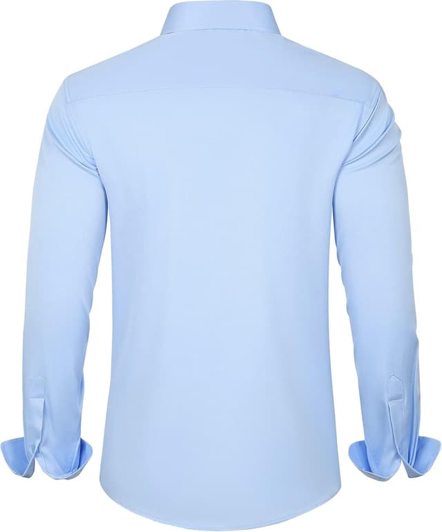 Detalle 2 de J.VER Herren Hemd Unifarben Stretch Langarm – bügelleichtes Regular-Fit Freizeit- & Businesshemd