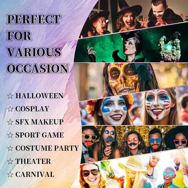 Thumbnail 6 de YBUETE White Face Paint Stick Skeleton SFX