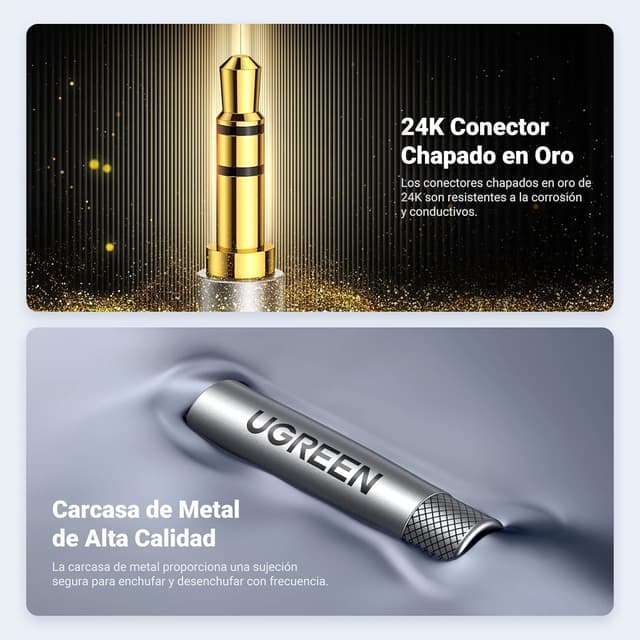 Detalle 2 de UGREEN Cable Audio Jack 3.5mm 3M