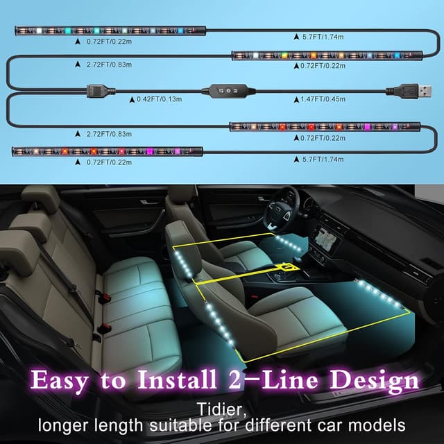 Detalle 2 de Striscia LED 5050 per interni auto DC5V USB