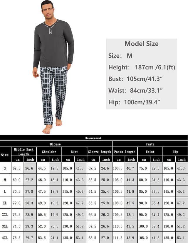 Thumbnail 5 de Demegimi Pijama Hombre Invierno algodón Talla grande