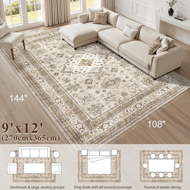 Thumbnail 1 de Vintage Living Room Area Rug 9x12