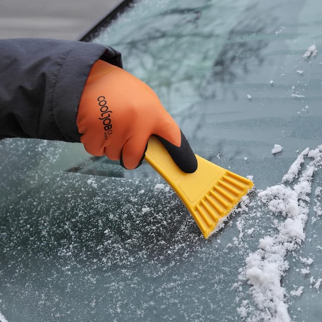 Detalle de COOLJOB guanti invernali impermeabili da giardinaggio con doppio rivestimento e touchscreen, arancio (1 paio, M)