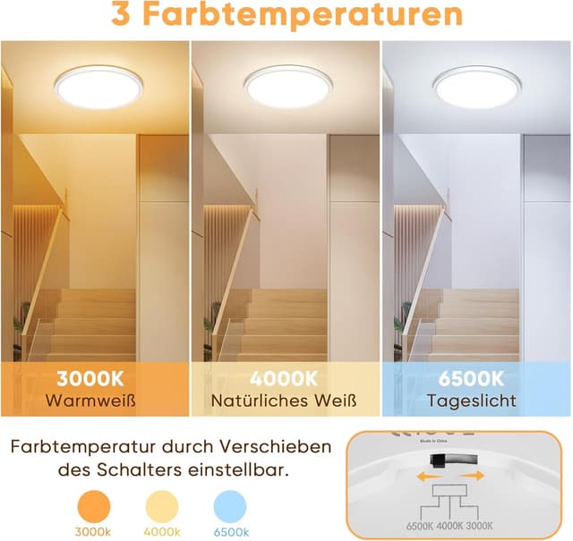 Detalle de NIBSHOOM LED Deckenlampe mit Sensor 24 W