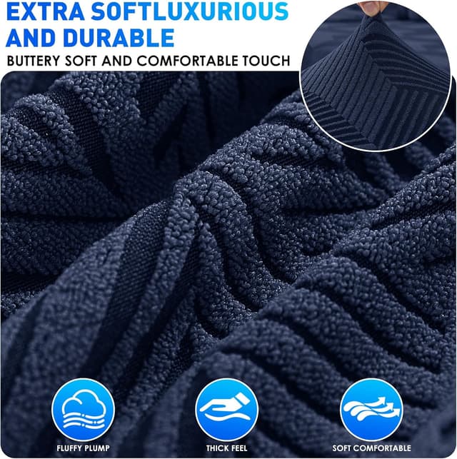 Detalle 2 de CYCMACO Copridivano elasticizzato universale 2 posti con braccioli, blu scuro