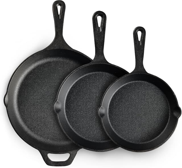 Detalle de EWFEN Cast Iron Skillet Set 3-Piece