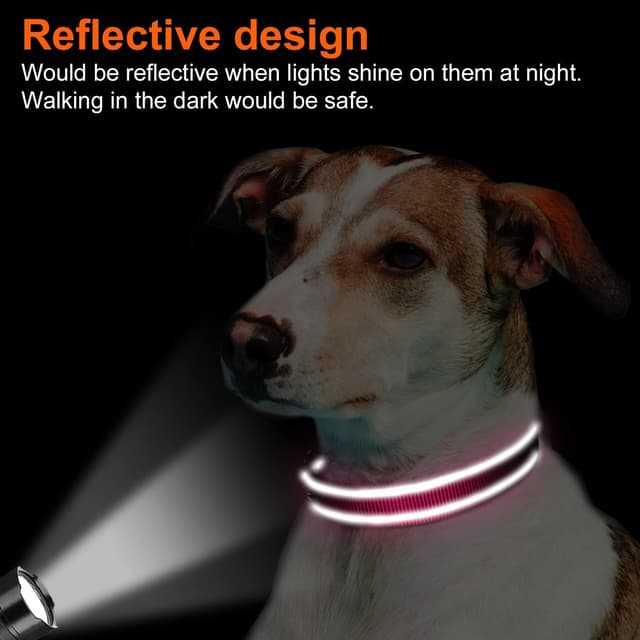 Detalle de Joytale Reflective Dog Collar with Soft Neoprene Padded Breathable Nylon (S, Hotpink)