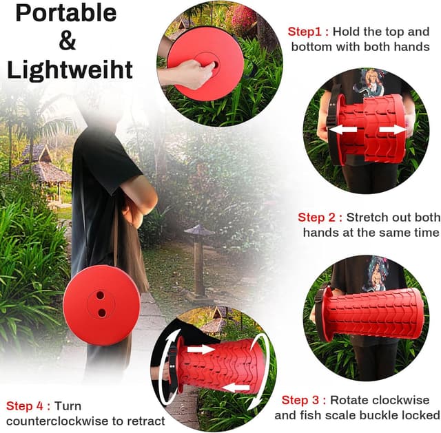 Thumbnail 2 de Hesanzol Tragbarer Teleskophocker (Klapphocker, einziehbar) bis 180 kg – für Camping, Garten & Angeln