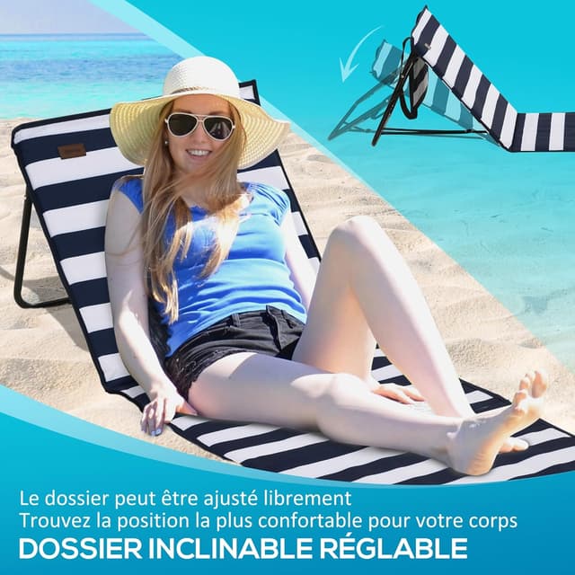 Thumbnail 3 de Outsunny Lot de 2 Tapis de Plage 142x51x40 cm