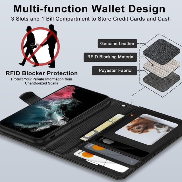 Thumbnail 3 de XTCASE Funda Cuero Magnética para Galaxy S25 Ultra